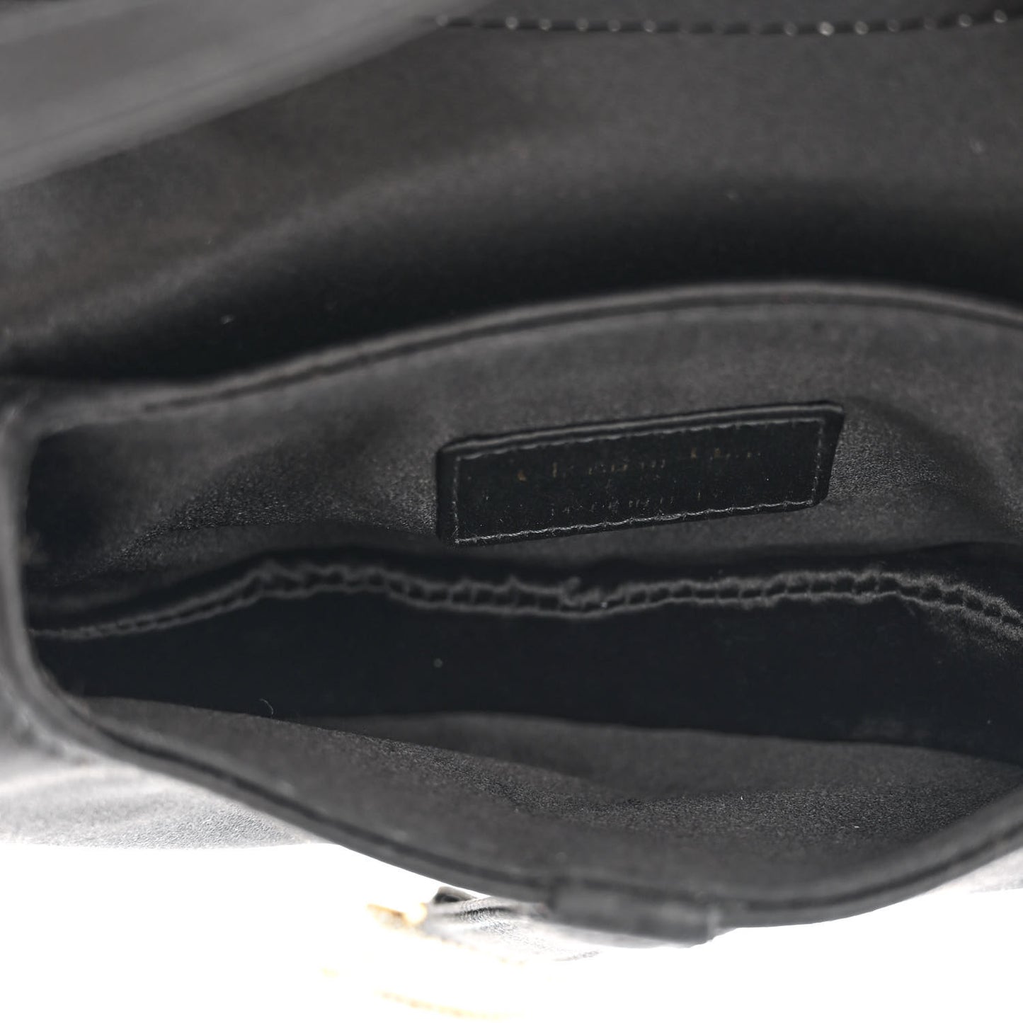 Satin Crystal Mini Saddle Bag Black