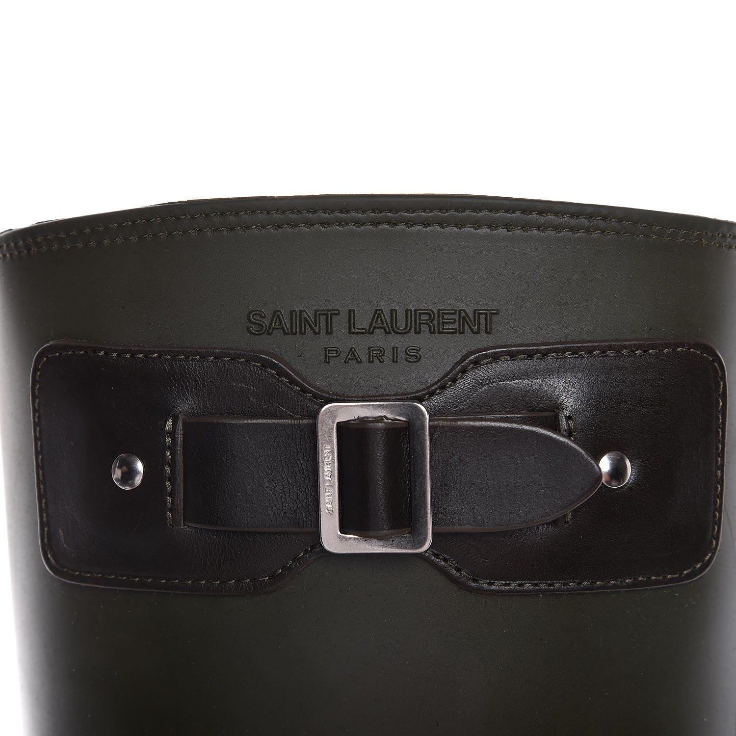Saint Laurent Rubber Festival 25 High Rain Boots 38 Khaki 9 of 10