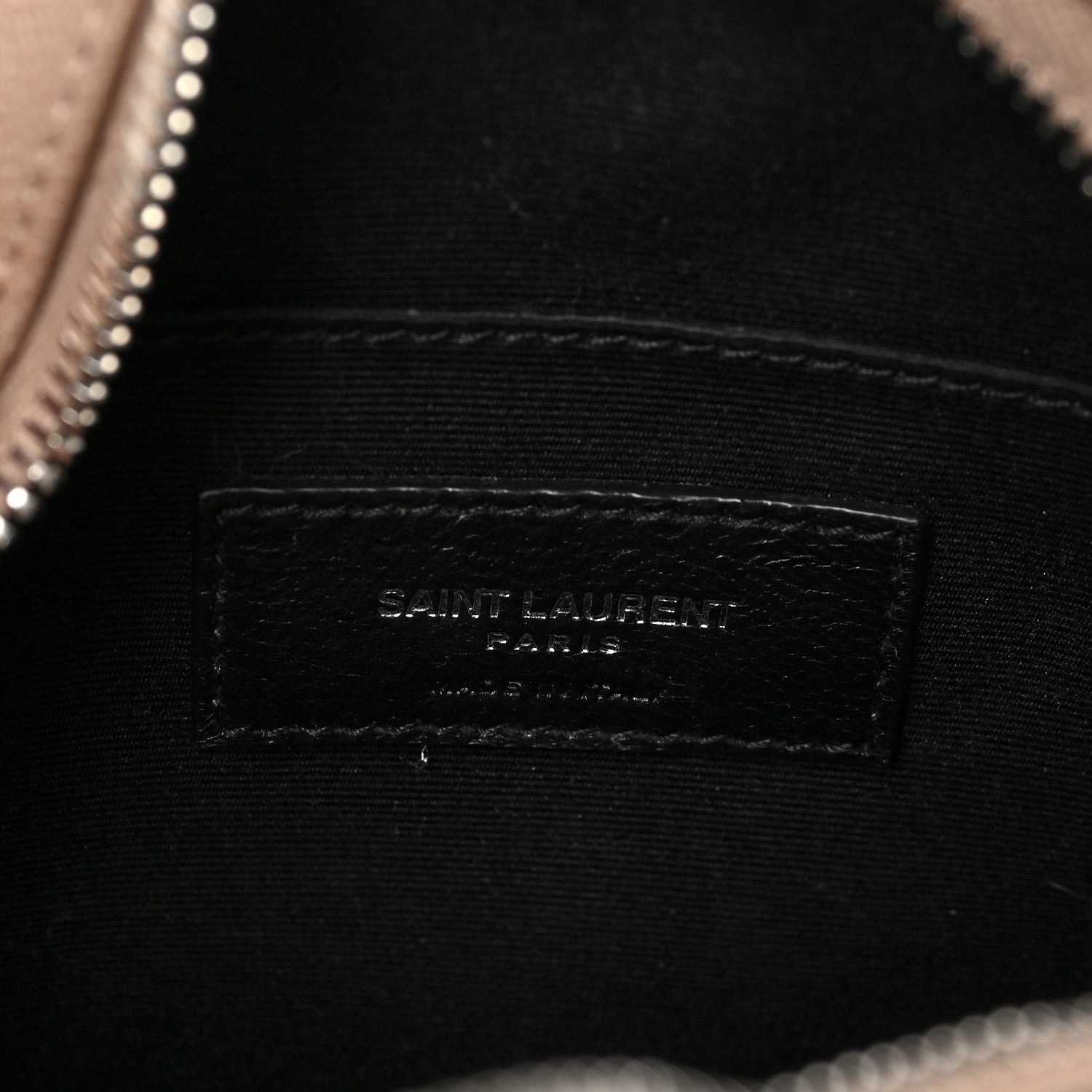 Saint Laurent Grain De Poudre Matelasse Chevron Quilted Round Vinyle Camera Bag Gold Sand 6 of 7