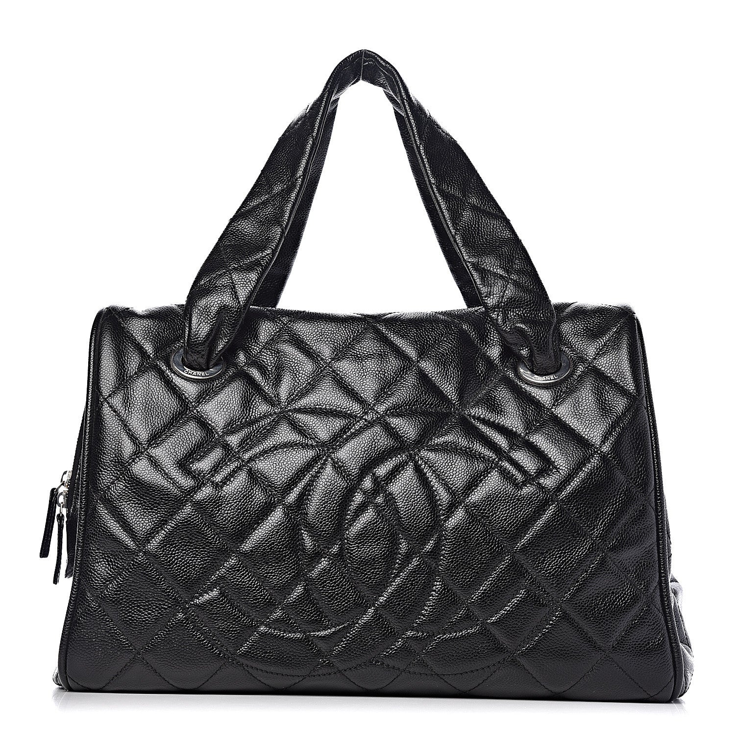 Chanel Caviar Quilted Large CC Timeless Bowler Black 3 of 12