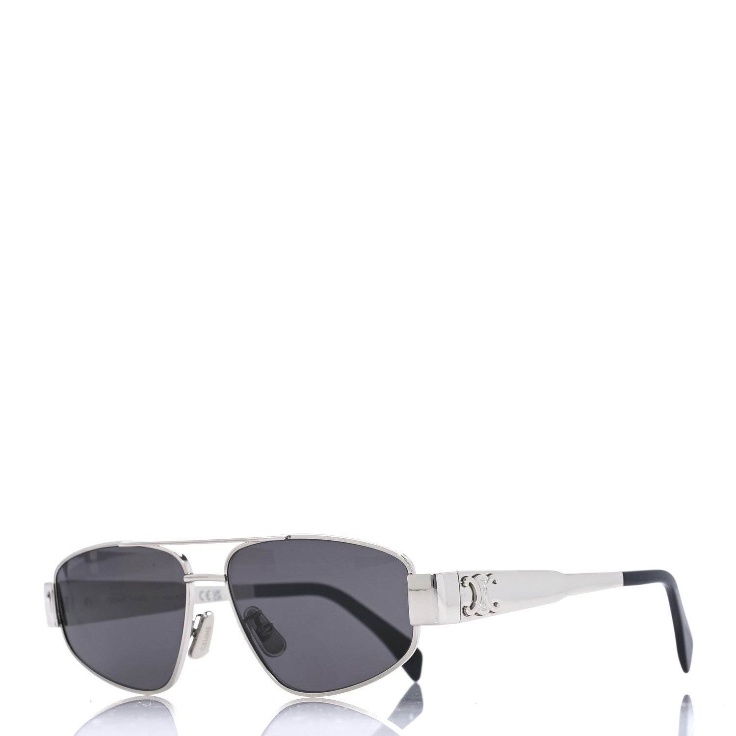 Celine Metal Triomphe 03 Sunglasses CL40281U Silver Smoke 1 of 7