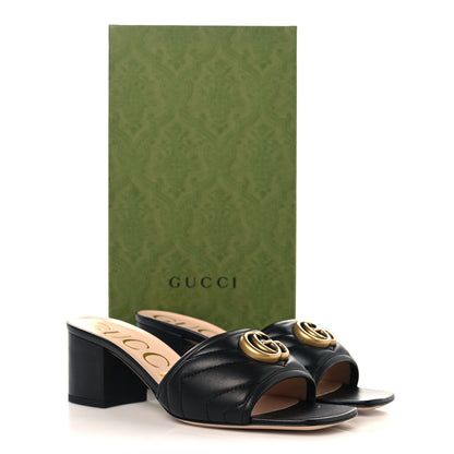 Gucci Nappa Matelasse GG Marmont 55mm Slide Sandals 37.5 Black 10 of 10