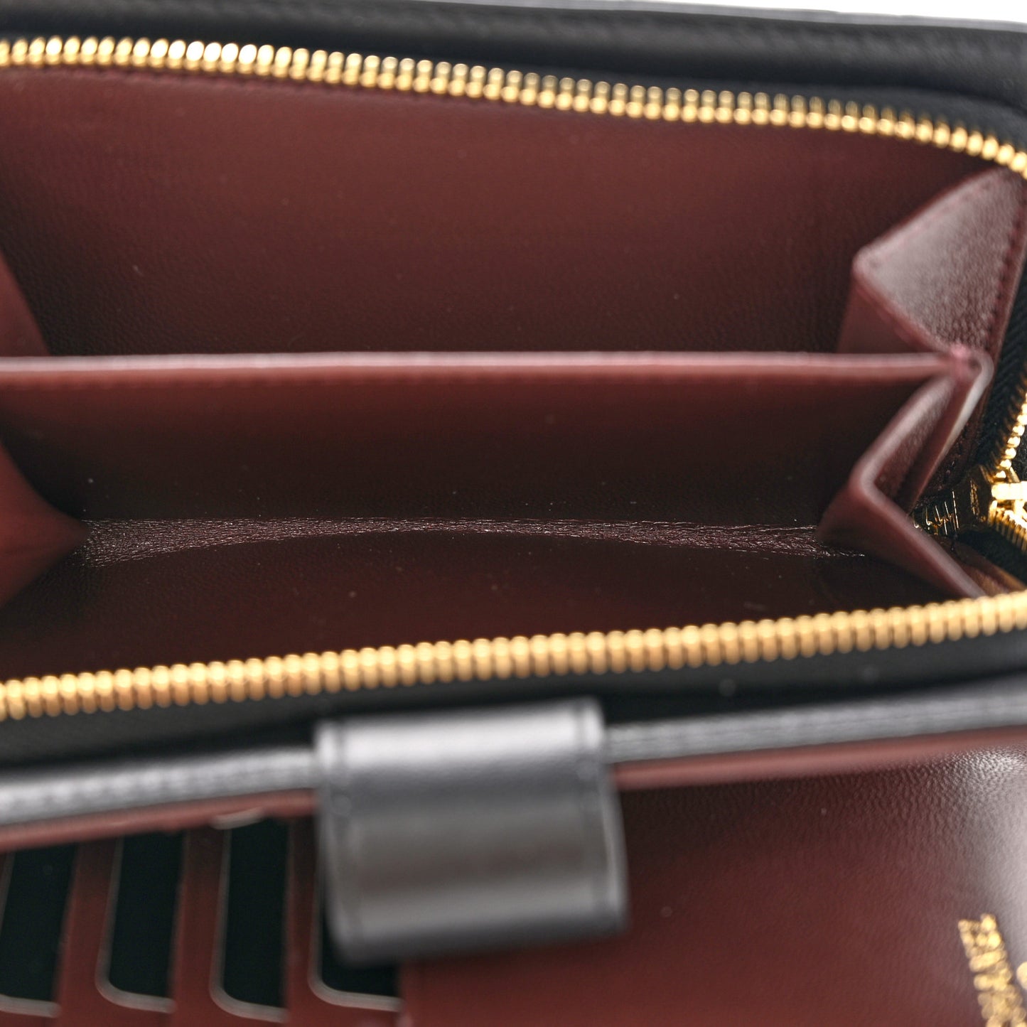 Lambskin Quilted Zipped Pocket Wallet Black