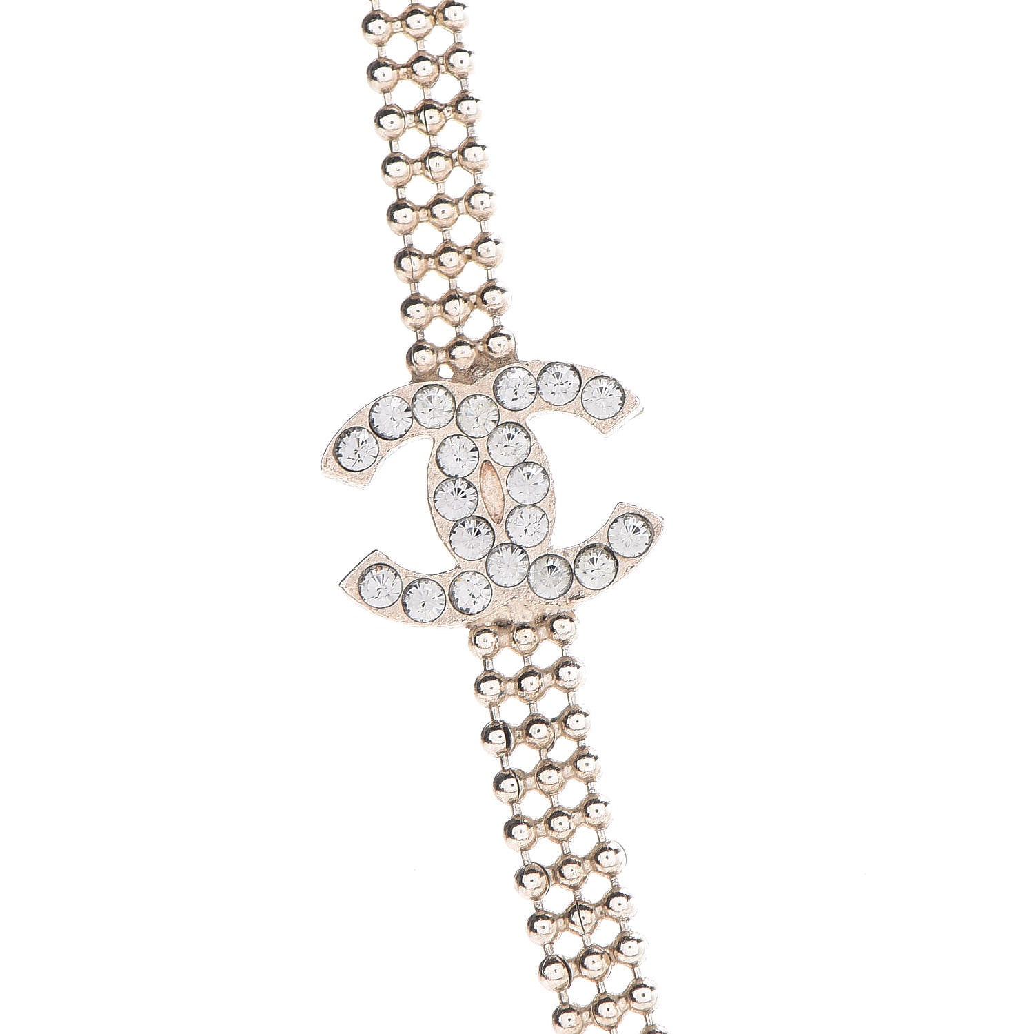 Chanel Crystal CC Necklace Gold 4 of 7