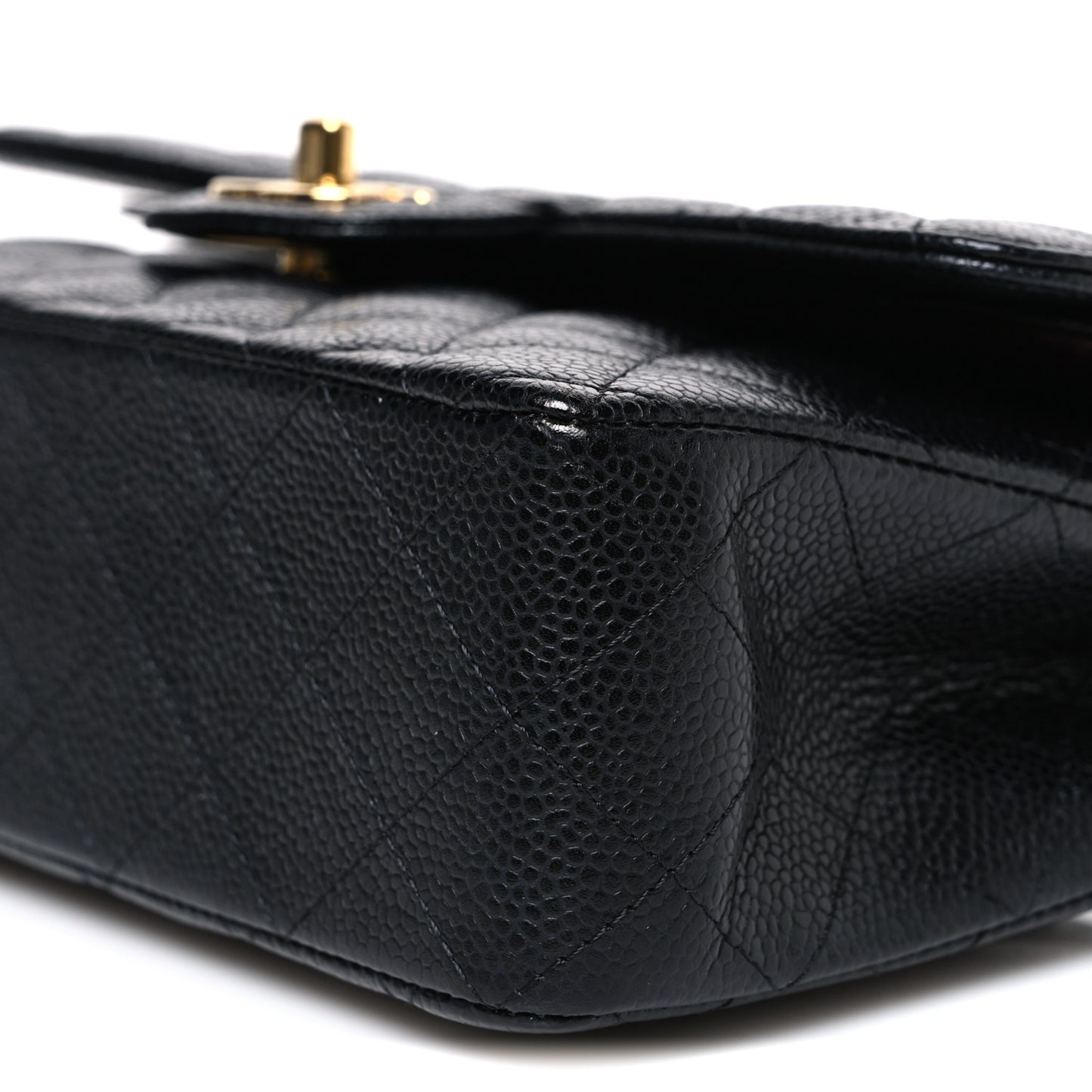 Caviar Quilted Small Double Flap Black