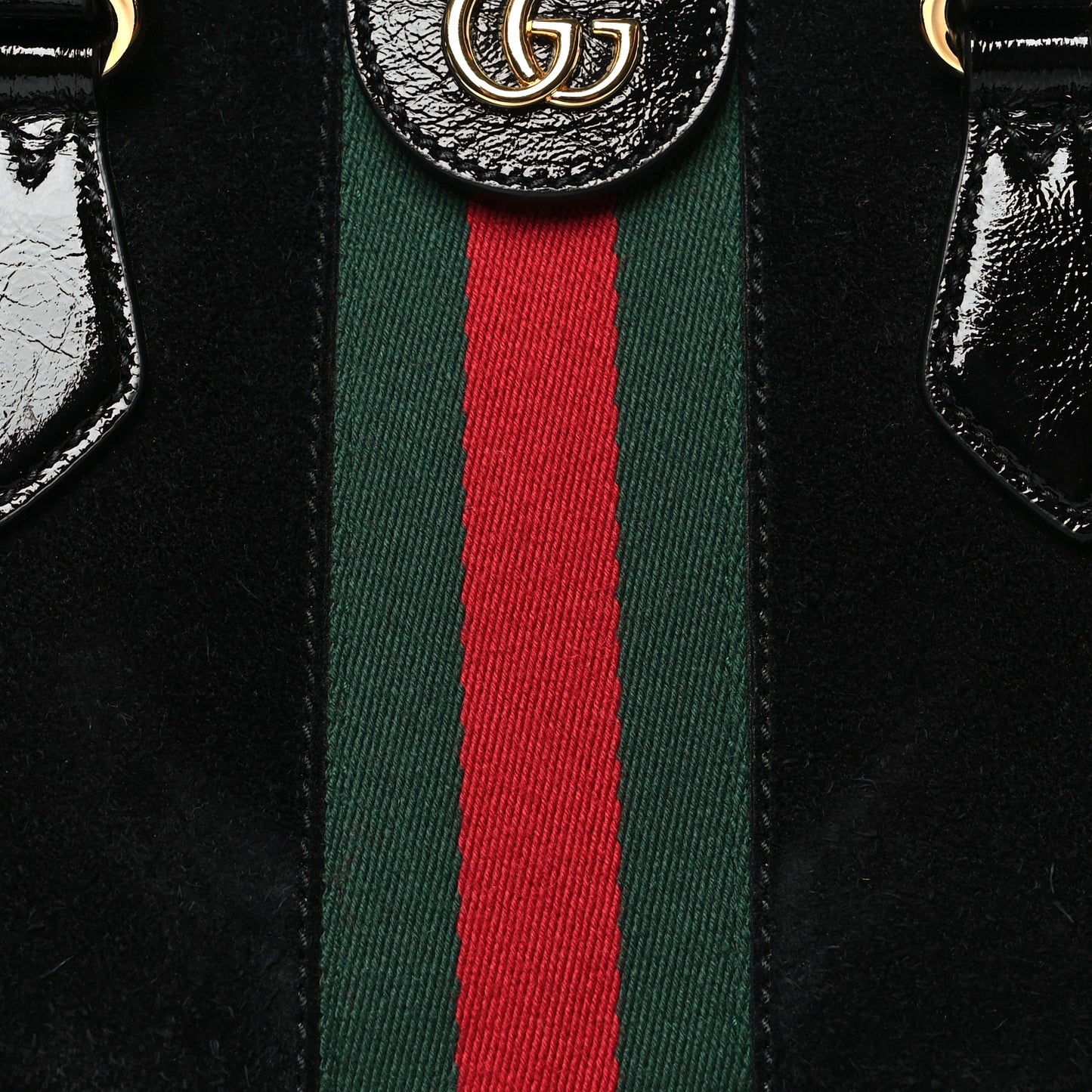 Suede Patent GG Web Medium Ophidia Boston Black