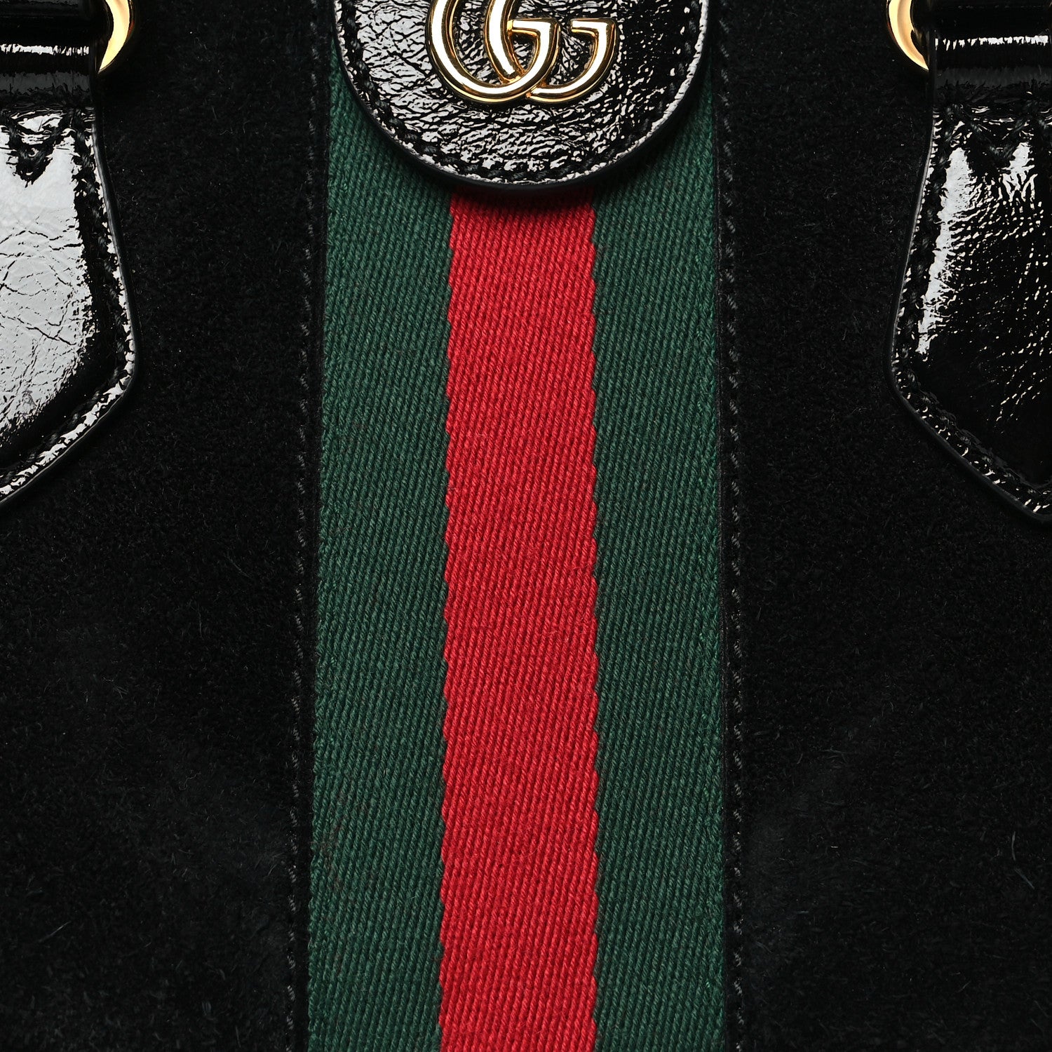 Gucci Suede Patent GG Web Medium Ophidia Boston Black 8 of 10