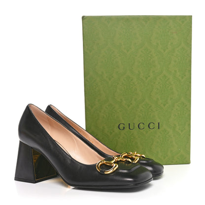 Gucci Malaga Kid Horsebit 75mm Pumps 38.5 Black 10 of 10
