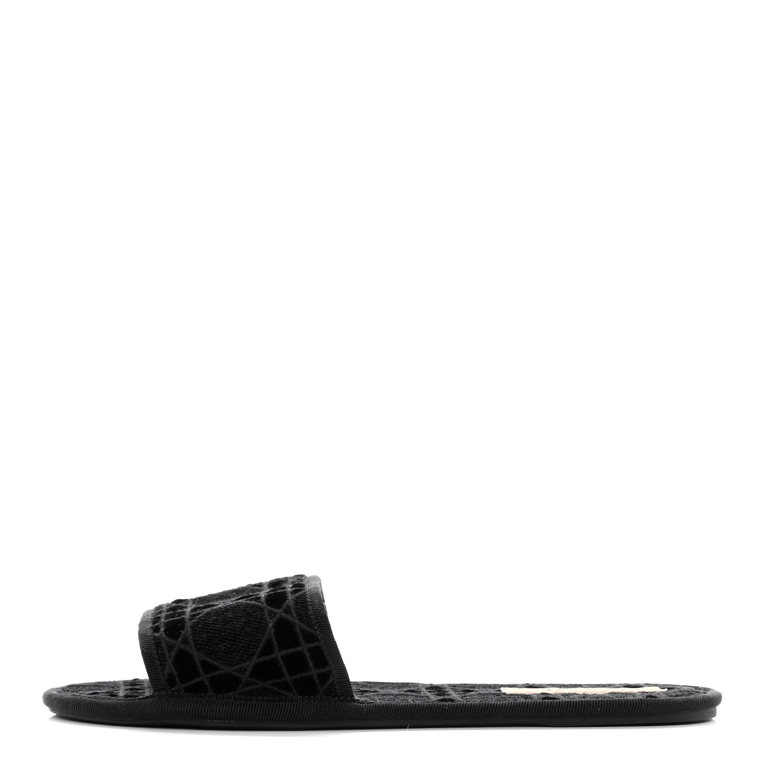Christian Dior Velvet Cannage Chez Moi Slide Sandal 40.5 Black 1 of 11