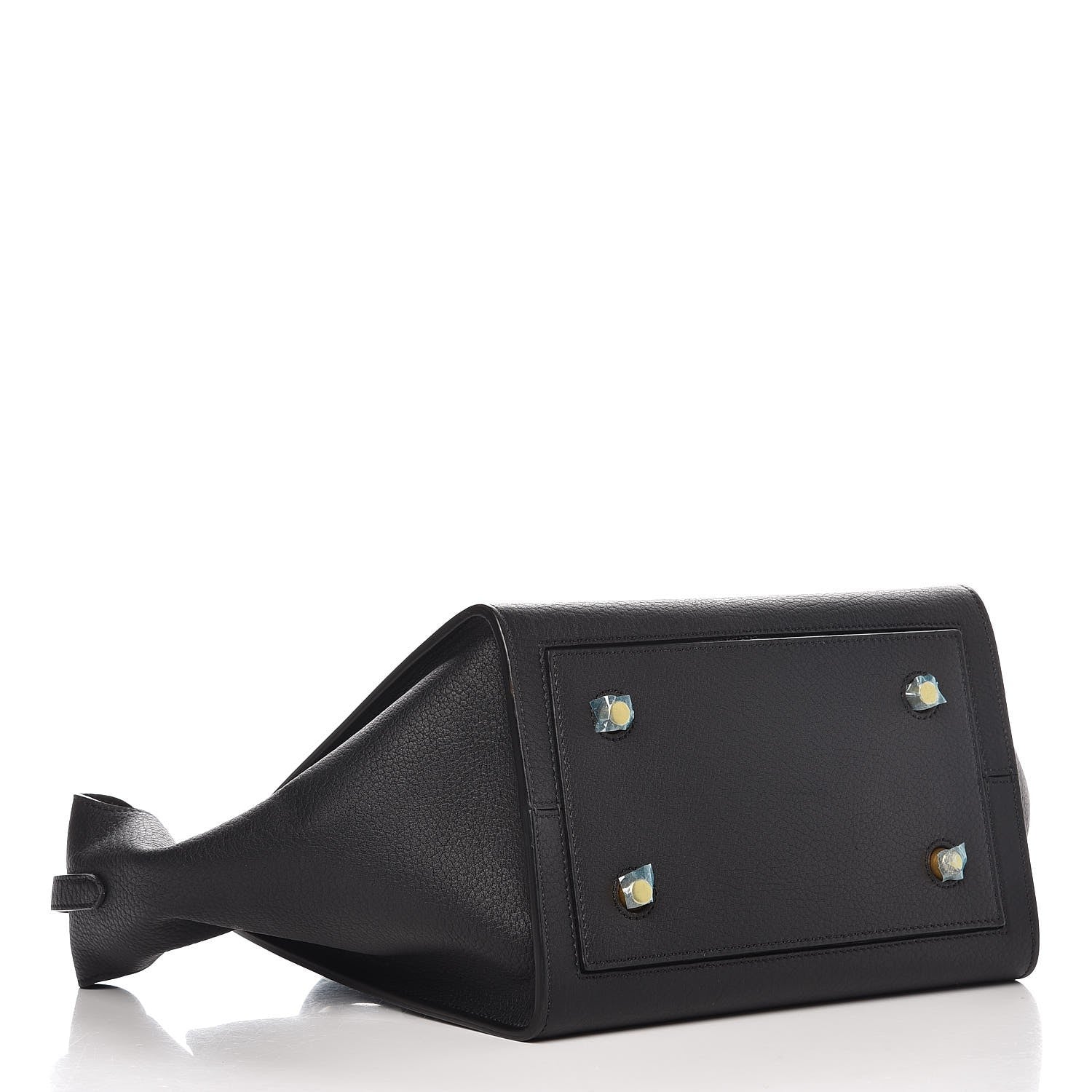 Celine Crisped Calfskin Mini Tie Knot Tote Black 4 of 8