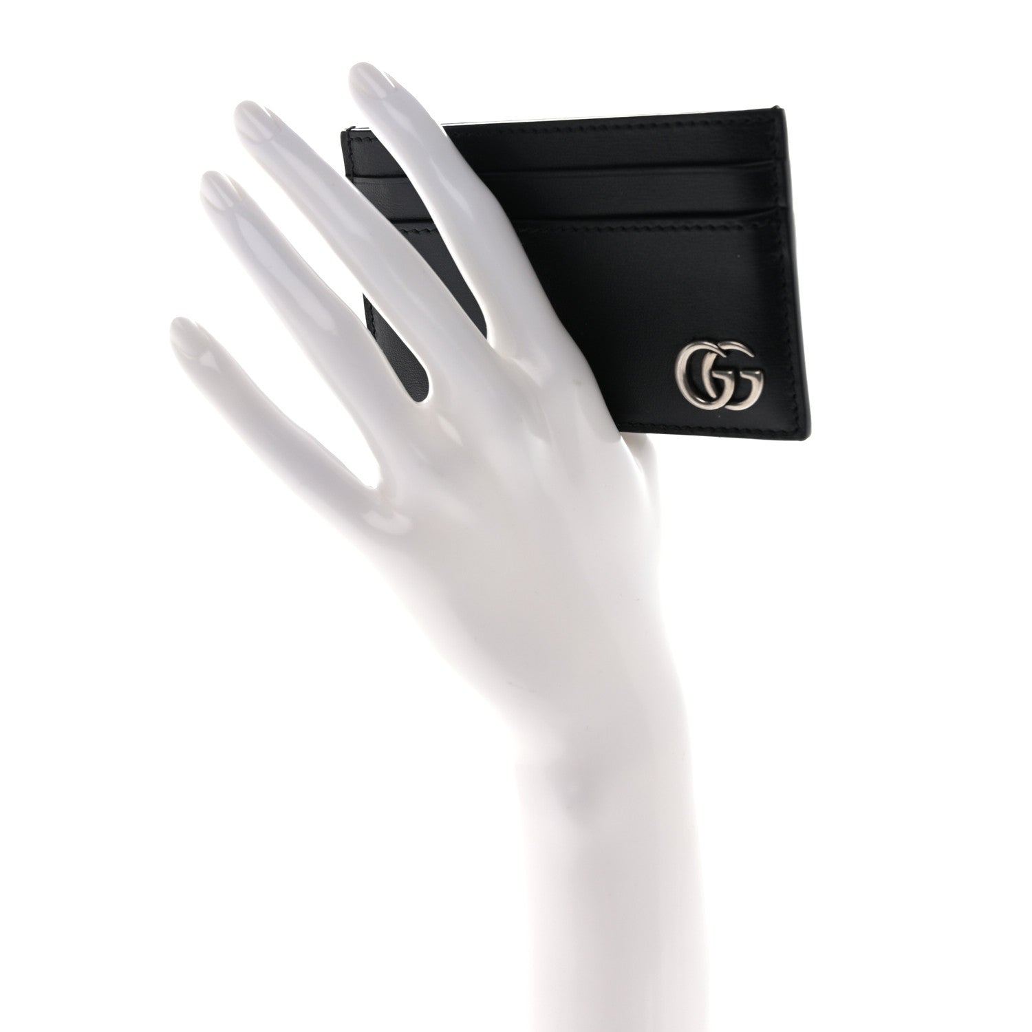 Gucci Smooth Calfskin GG Marmont Card Holder Black 2 of 7