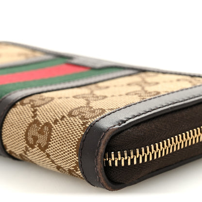 Gucci Monogram Web Rania Zip Around Wallet Beige Ebony Coco 8 of 9