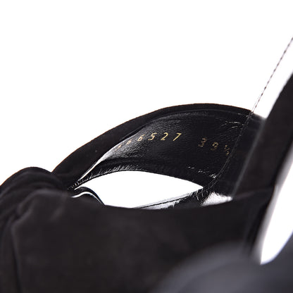 Saint Laurent Suede Hall 85 Platform Sandals 39.5 Black 11 of 12