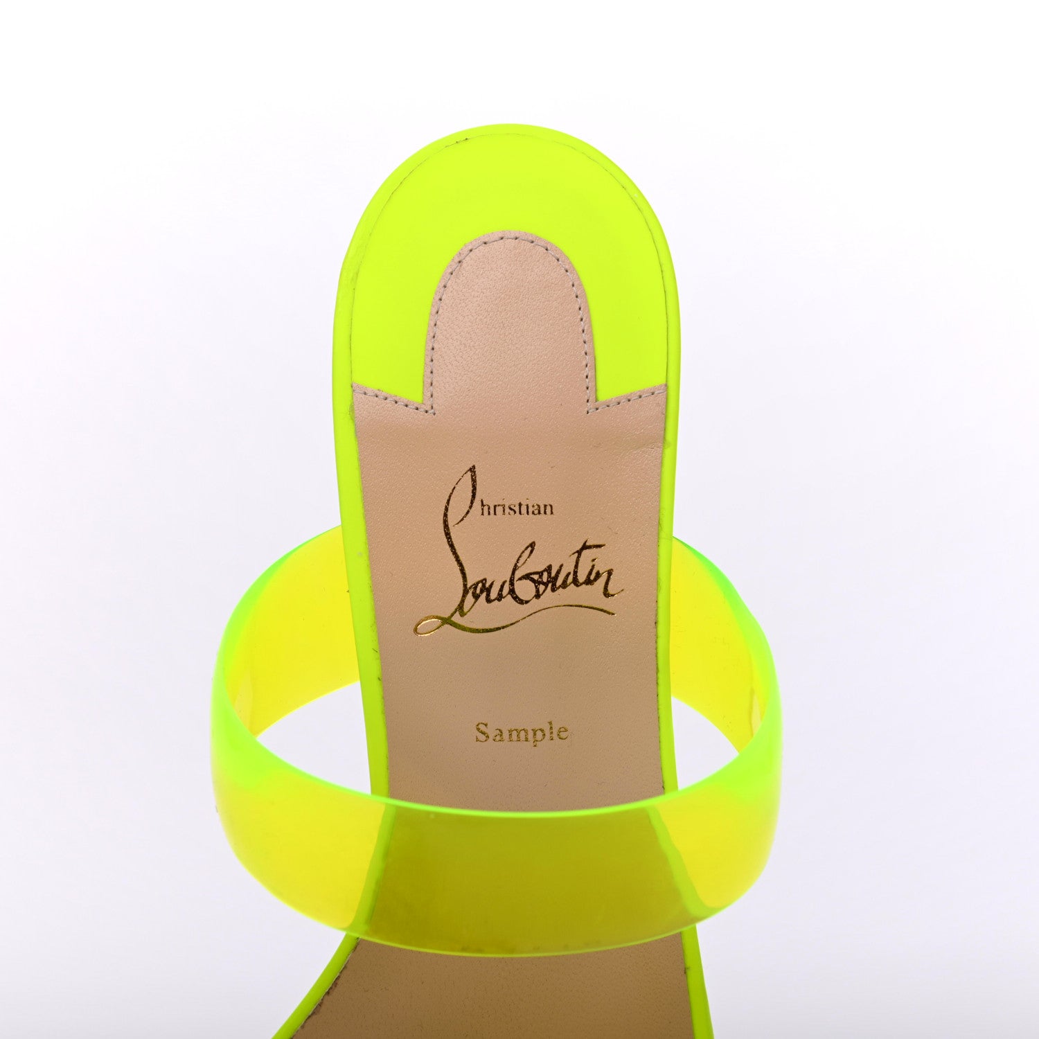 Christian Louboutin PVC Ovida 85 Slide Sandals 39.5 Yellow 7 of 10
