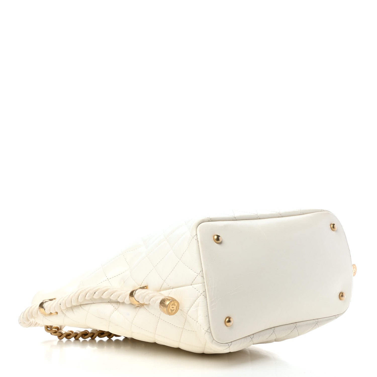 Chanel Crumpled Calfskin En Vogue Rope Hobo Bag White 4 of 9