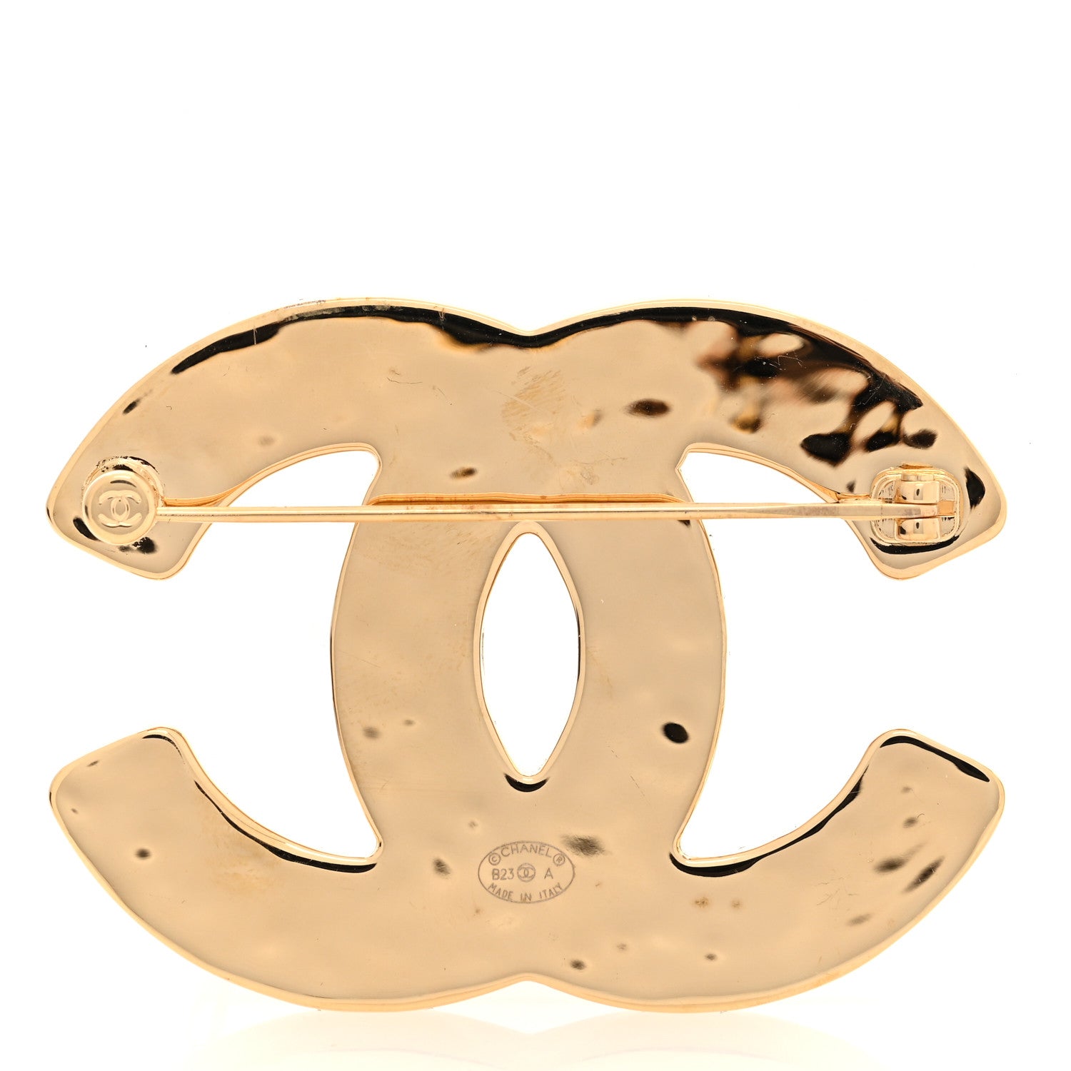 Chanel Metal Resin CC Brooch Gold Orange Black Red 2 of 4