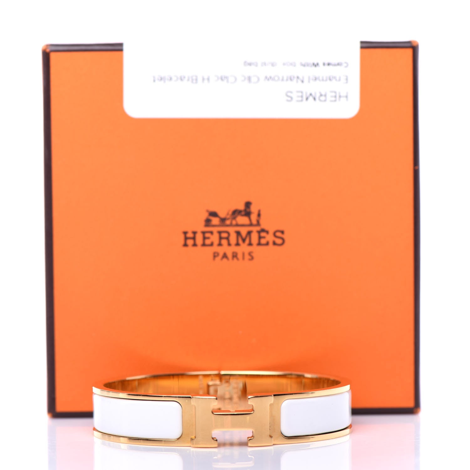 Hermes Enamel Narrow Clic Clac H Bracelet PM White 5 of 5
