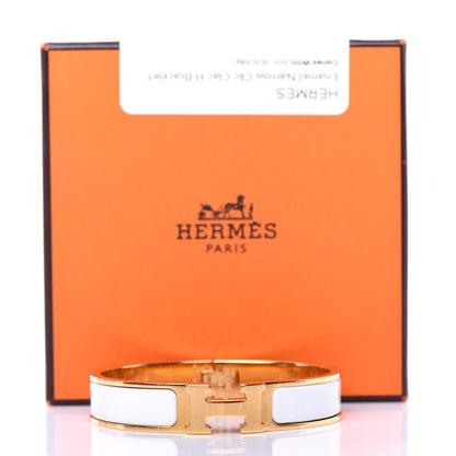 Hermes Enamel Narrow Clic Clac H Bracelet PM White 5 of 5