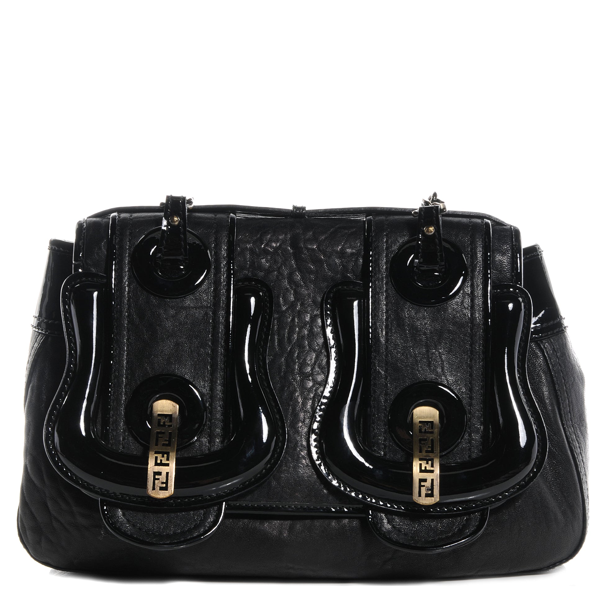Fendi Nappa Patent B Bag Black 1 of 10