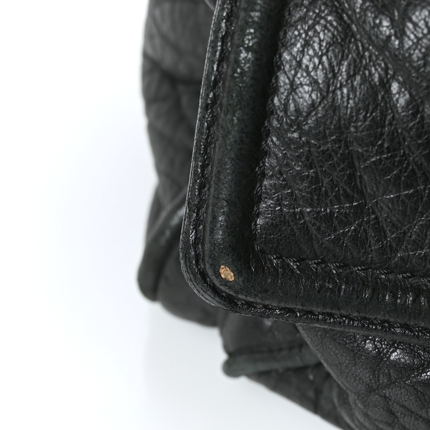 Chanel Distressed Lambskin Quilted Le Marais Front Pocket Bowling Bag Black 10 of 10