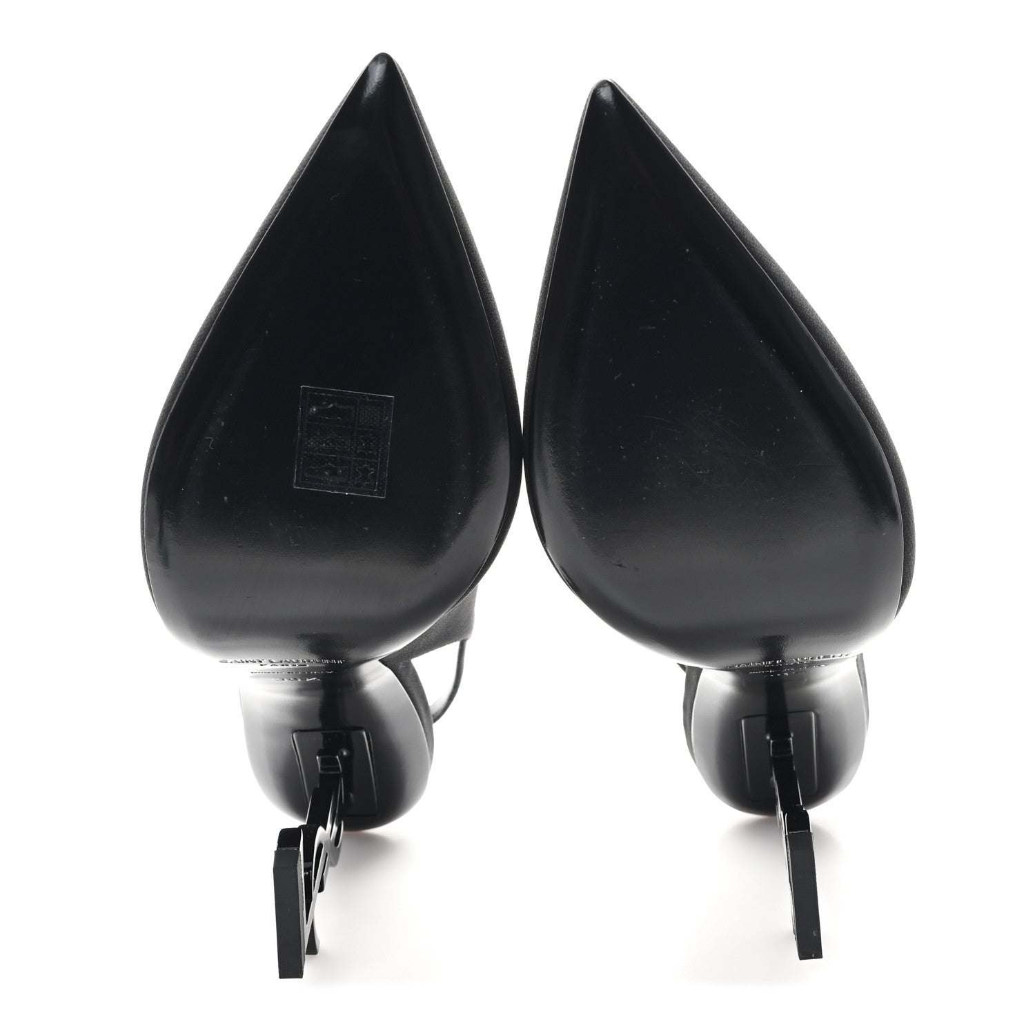 Saint Laurent Crepe Satin Crystal Opyum 110 Slingback Pump 39.5 Black 6 of 9