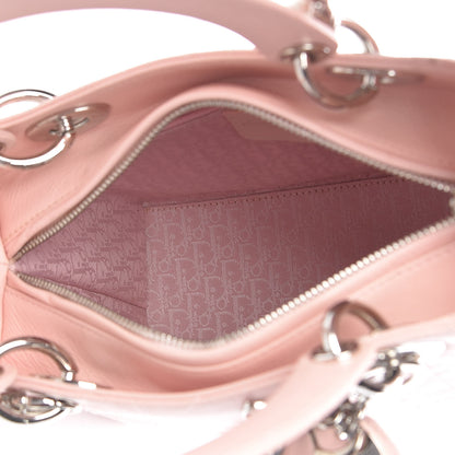 Christian Dior Grained Calfskin Cannage Medium Lady Dior Pink 5 of 20