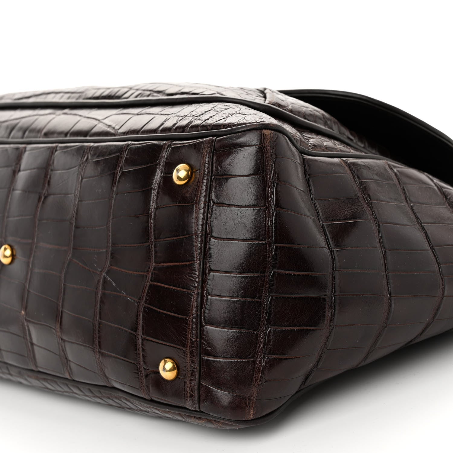 Gucci Crocodile Medium 1973 Top Handle Satchel Brown 10 of 14