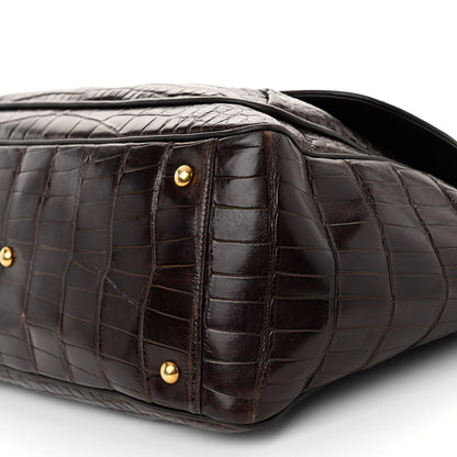 Gucci Crocodile Medium 1973 Top Handle Satchel Brown 10 of 14