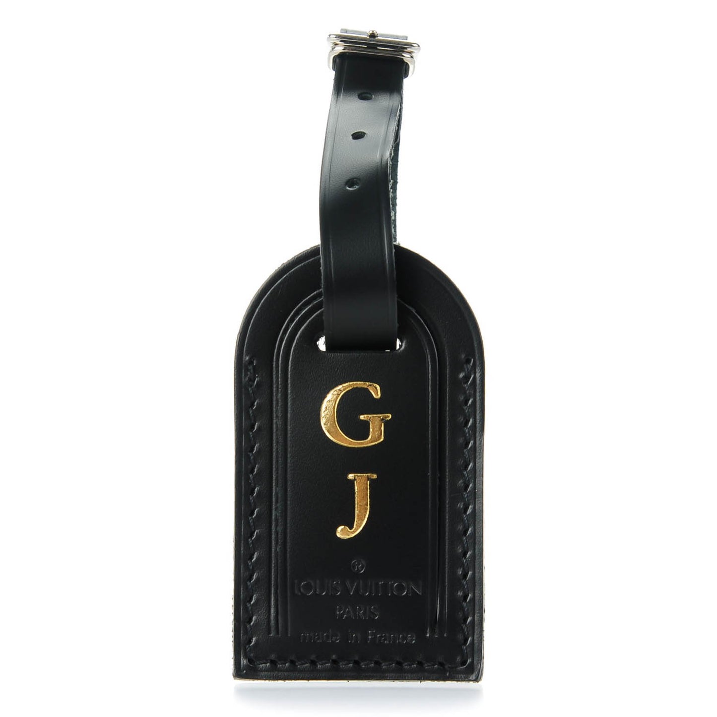 Calfskin Small Luggage Tag Black