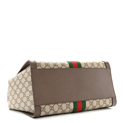 Gucci GG Supreme Monogram Web Medium Ophidia Tote Bag Brown 4 of 12