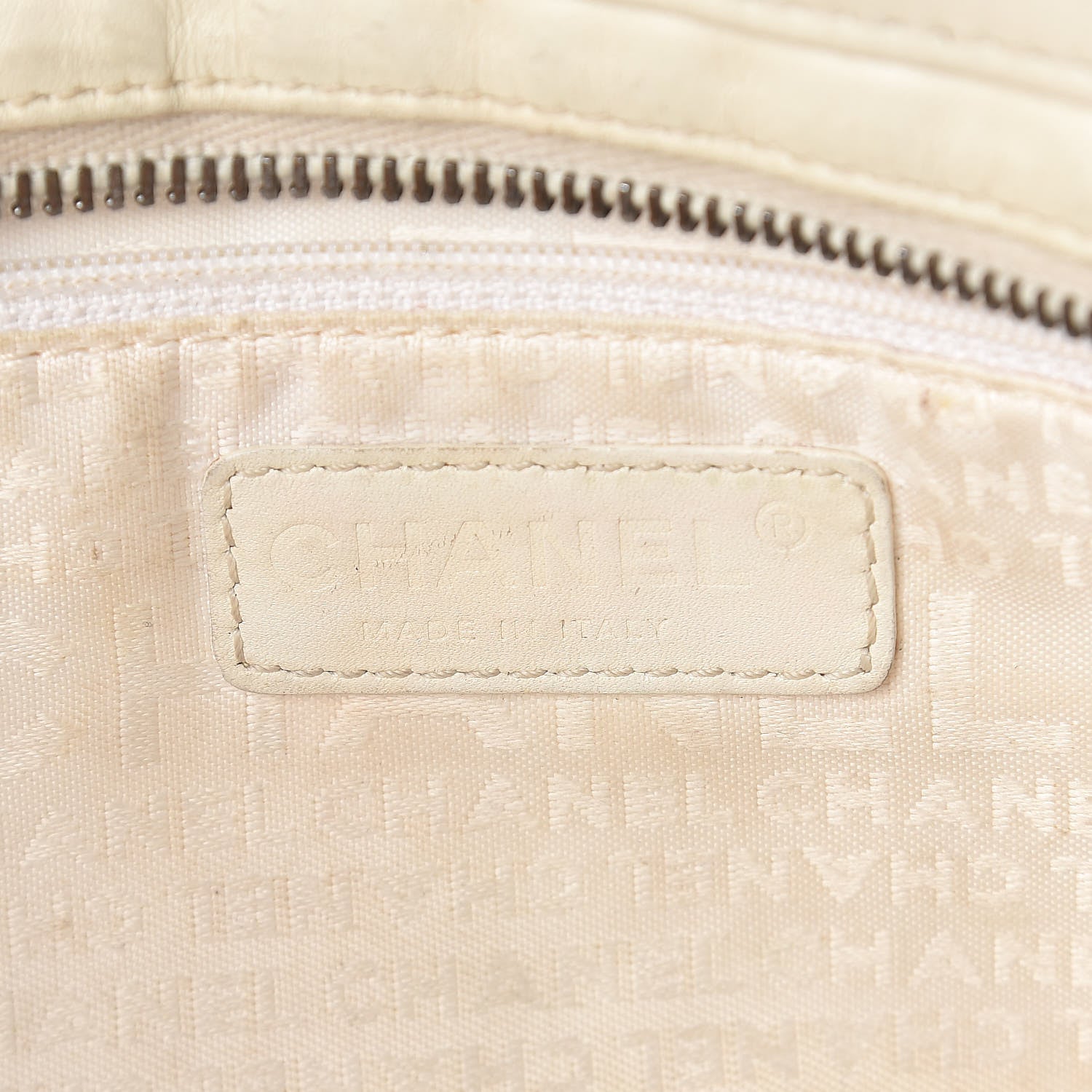 Chanel Lambskin Vertical Quilted Lax East West Shoulder Bag Ivory 6 of 17