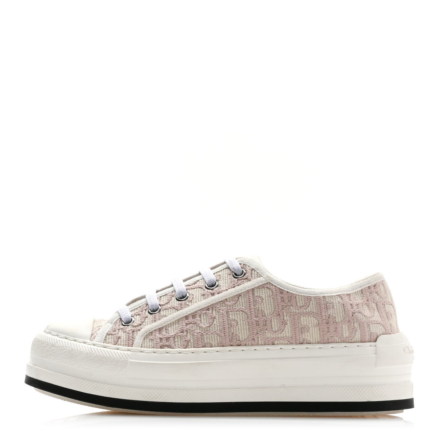 Canvas Lurex Oblique Walk'N'Dior Platform Sneakers 37.5 Powder Nude