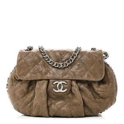 Chanel Washed Lambskin Quilted Medium Chain Around Messenger Brown 1 of 10
