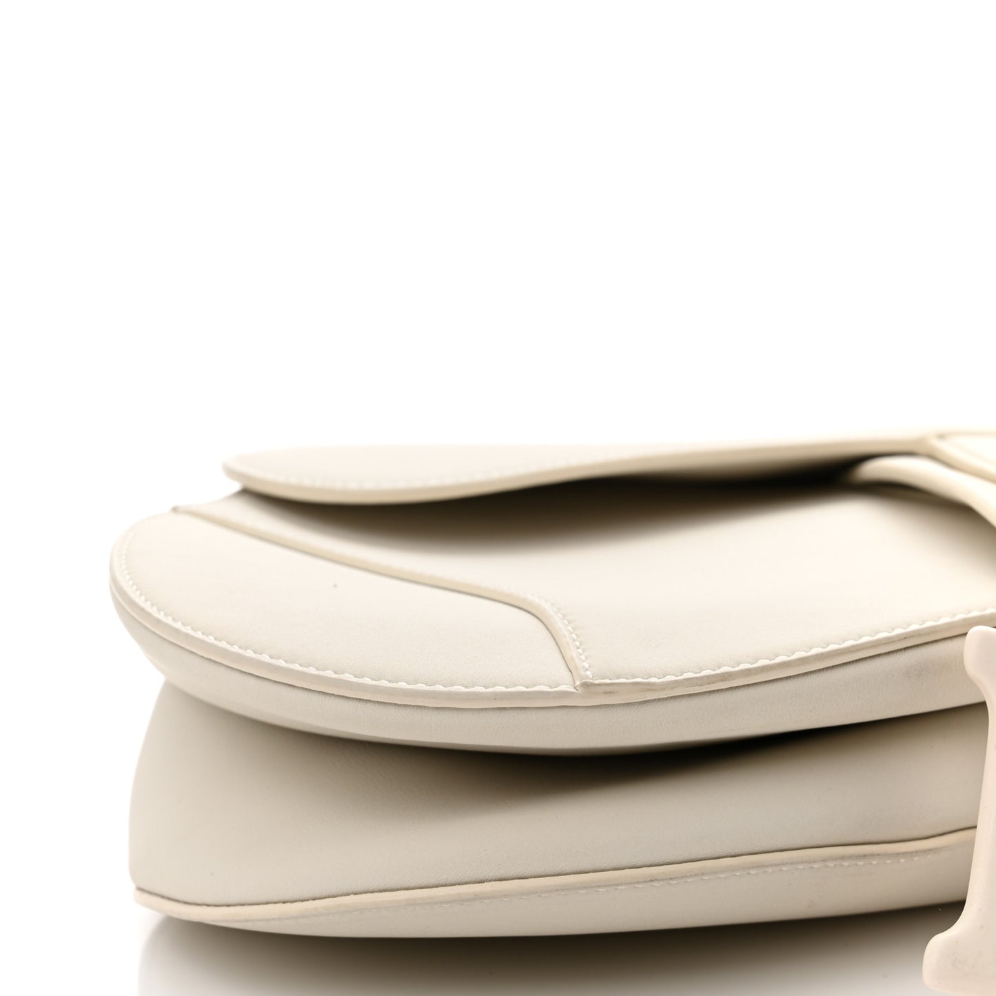 Ultra Matte Calfskin Saddle Bag Off White