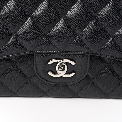 Chanel Caviar Quilted Jumbo Double Flap Black 10 of 12