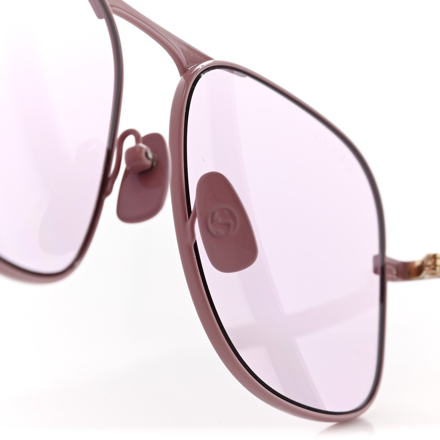 Gucci Square Aviator Sunglasses GG0335S Violet 9 of 10