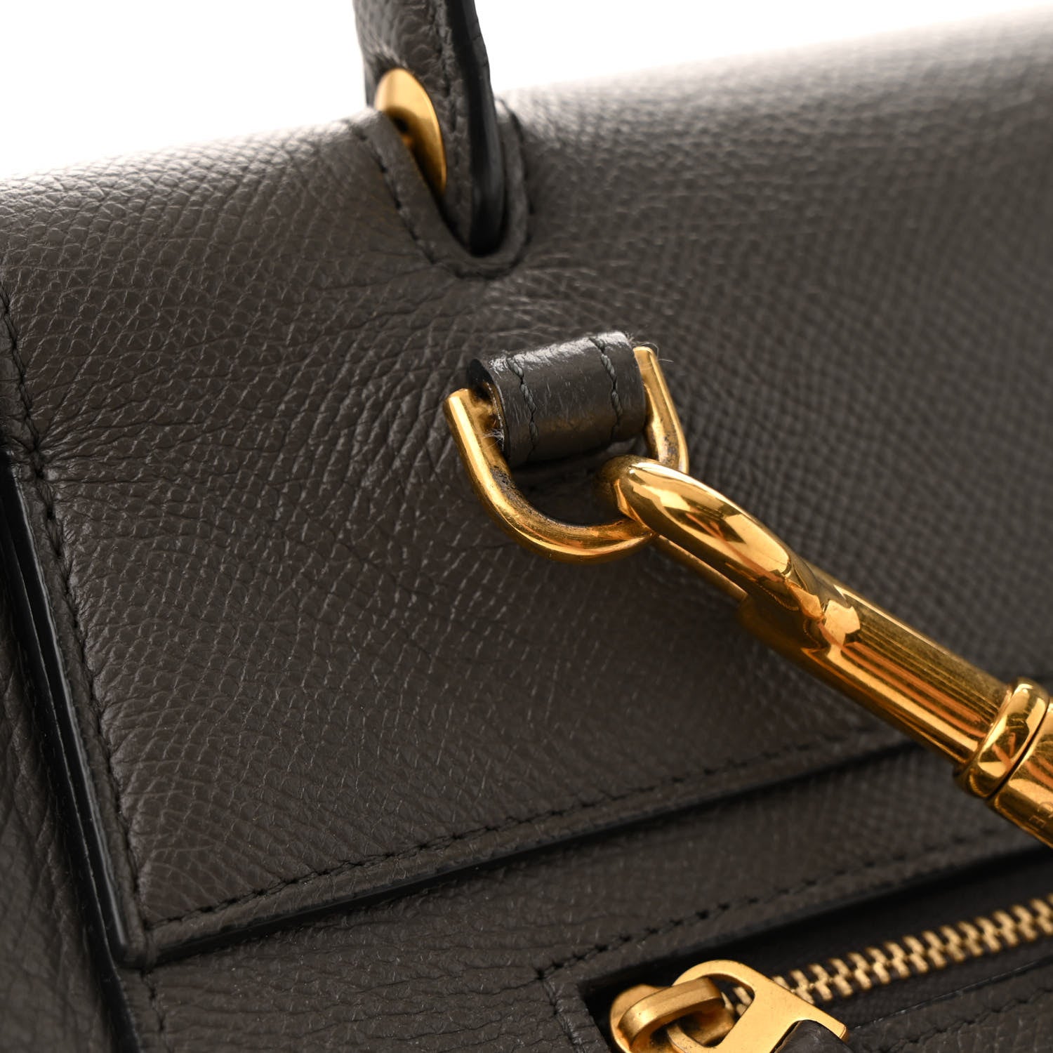 Celine Grained Calfskin Mini Belt Bag Grey 12 of 13
