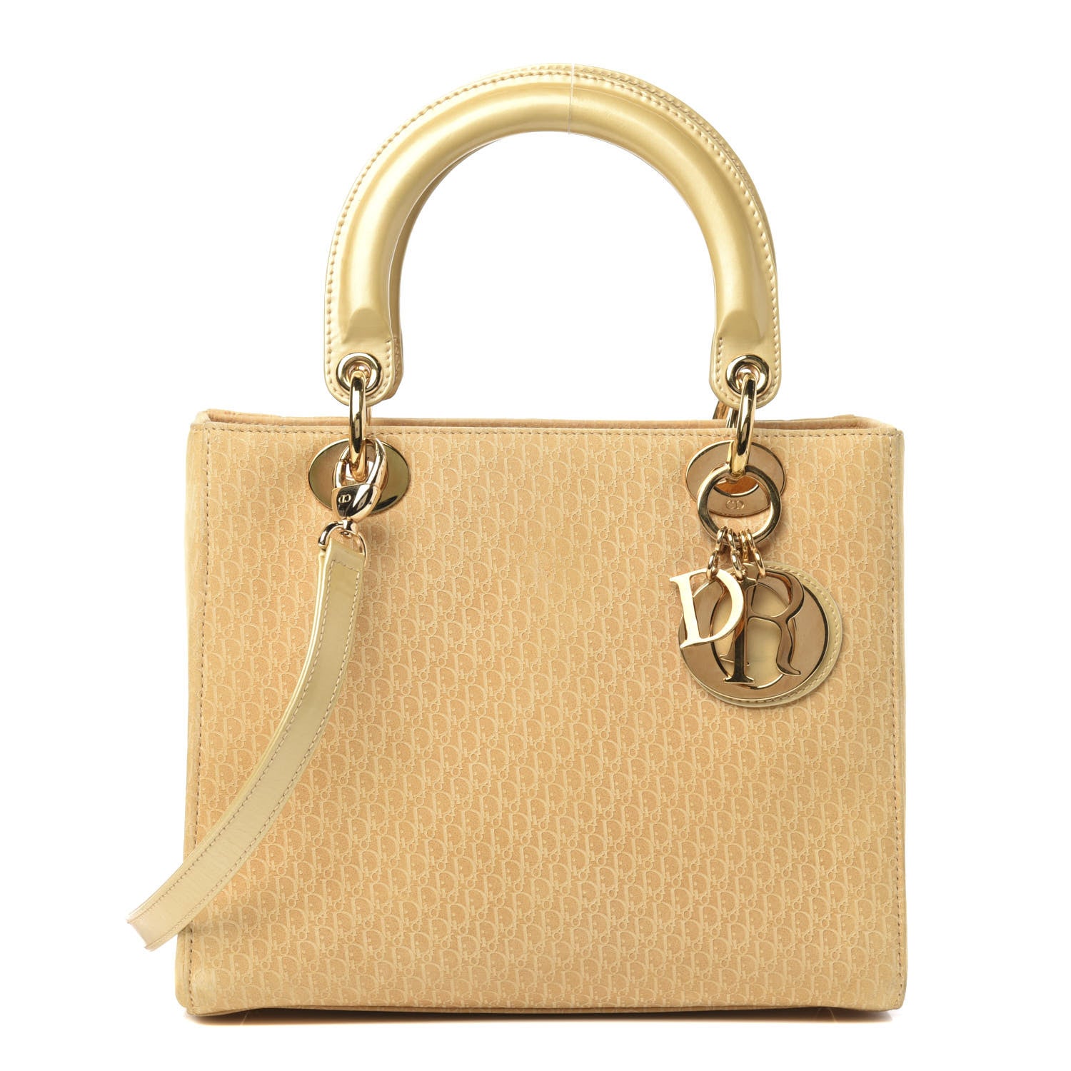 Christian Dior Nubuck Diorissimo Medium Lady Dior Gold 1 of 13