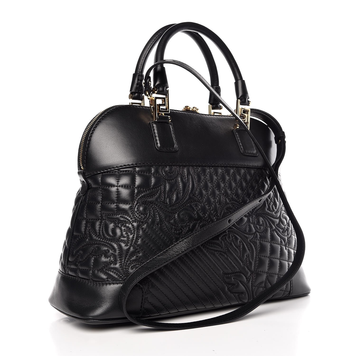 Versace Barocco Quilted Nappa Altea Vanitas Lady Athena Black 3 of 8