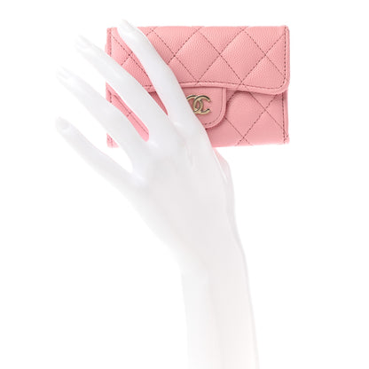 Chanel Caviar Quilted Flap Card Holder Wallet Light Pink 2 of 8