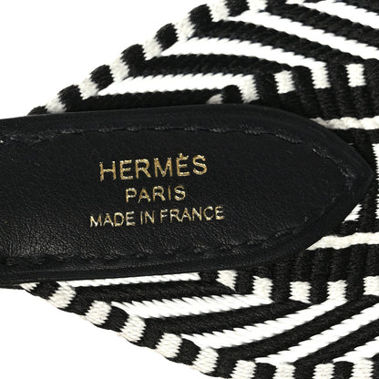 Hermes Toile Swift 50mm Sangle Cavale Shoulder Strap Black Ecru 4 of 5