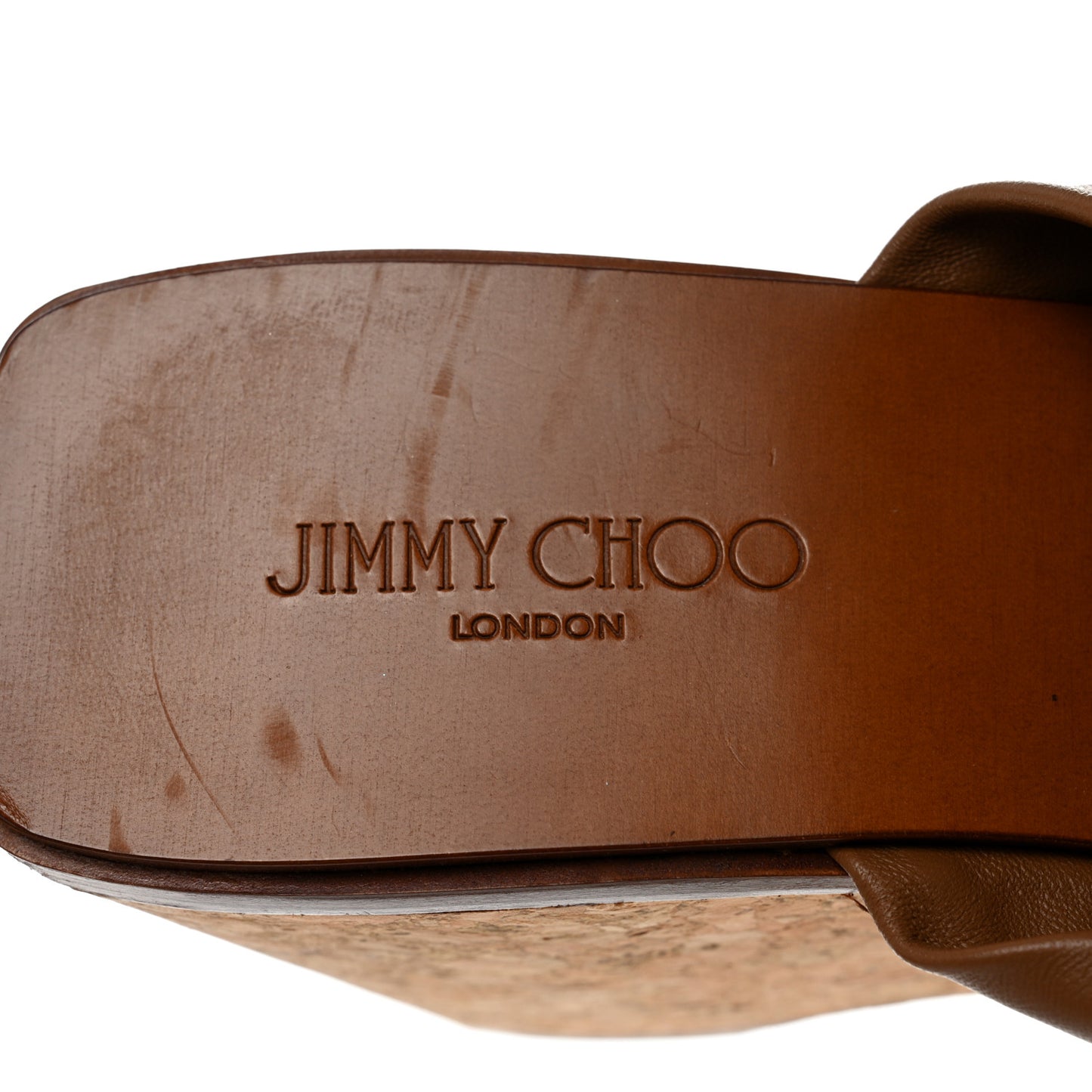 Nappa Cork June 90 Platform Wedge Slide Sandals 36.5 Cuoio