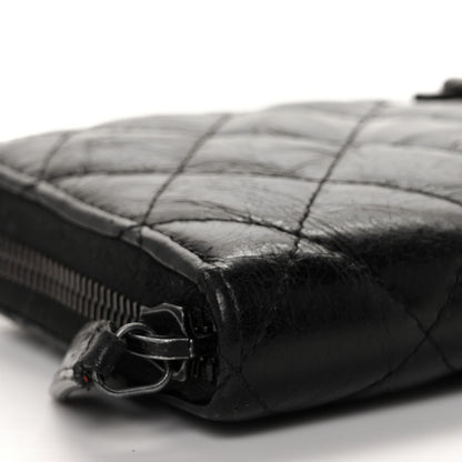Chanel Aged Calfskin Quilted Reissue Large Gusset Zip Around Wallet So Black 8 of 10