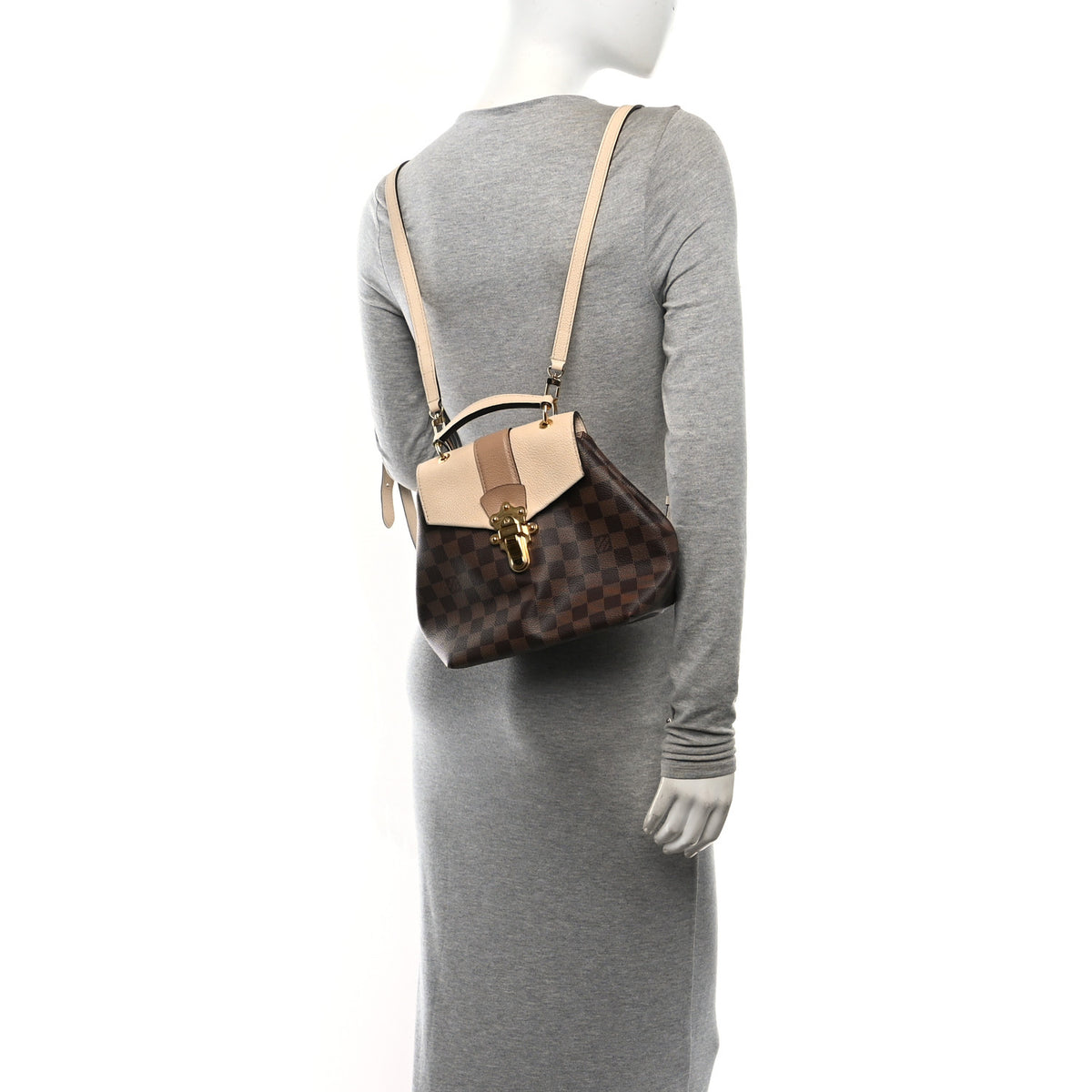 Damier Ebene Clapton Backpack Creme