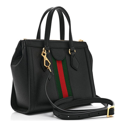 Gucci Textured Calfskin Web Small Ophidia Tote Bag Black 3 of 11
