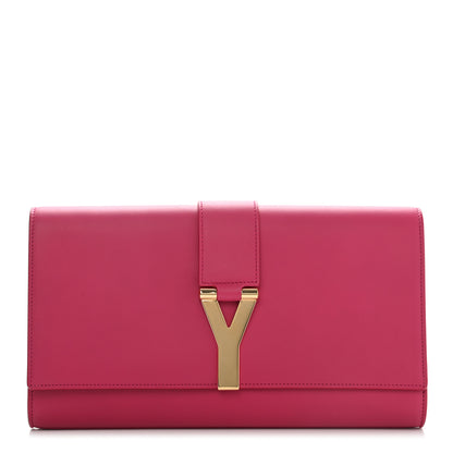 Saint Laurent Calfskin Classic Y Ligne Clutch Fuchsia 1 of 9
