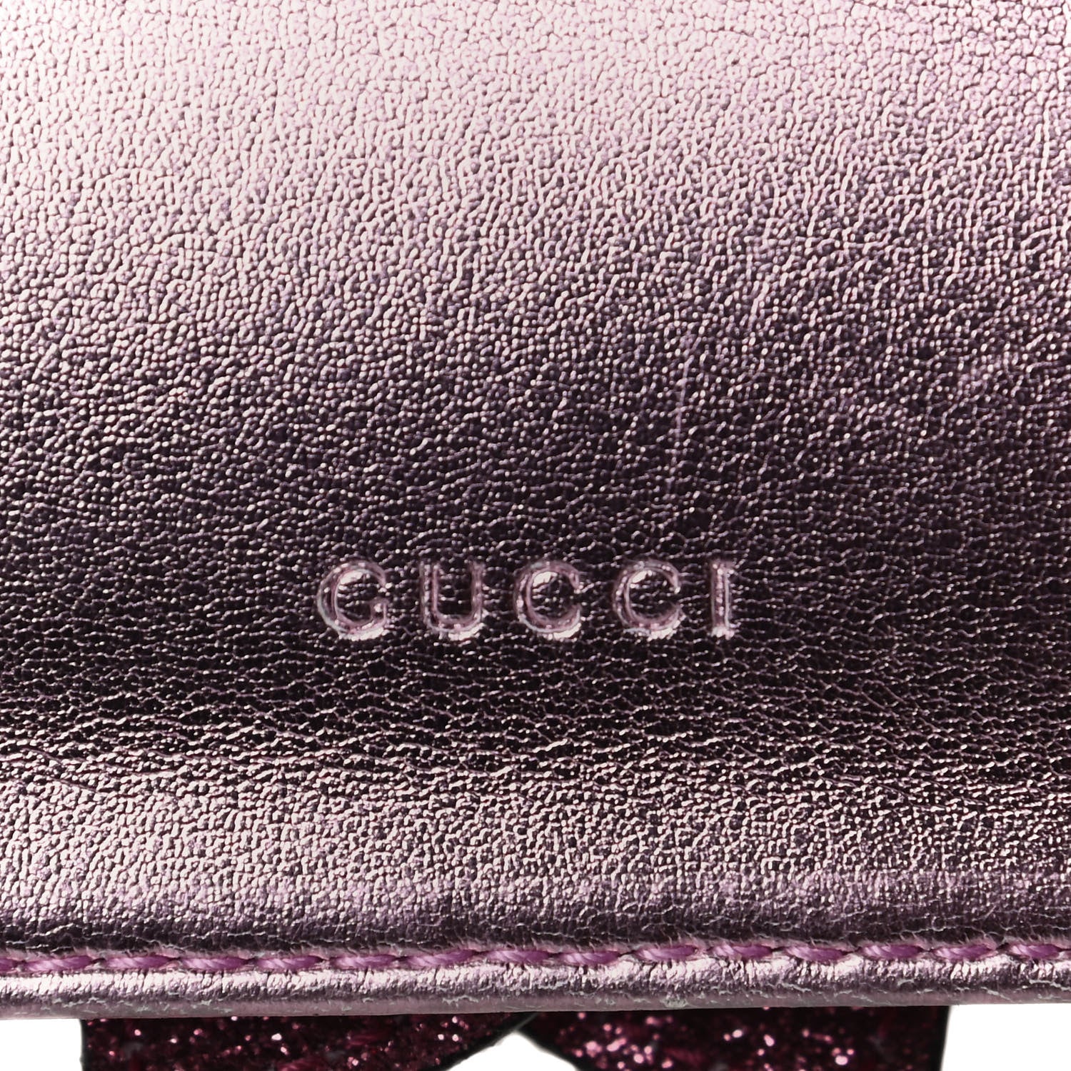 Gucci Calfskin Glitter Bow Wristlet Pink Rose 16 of 16