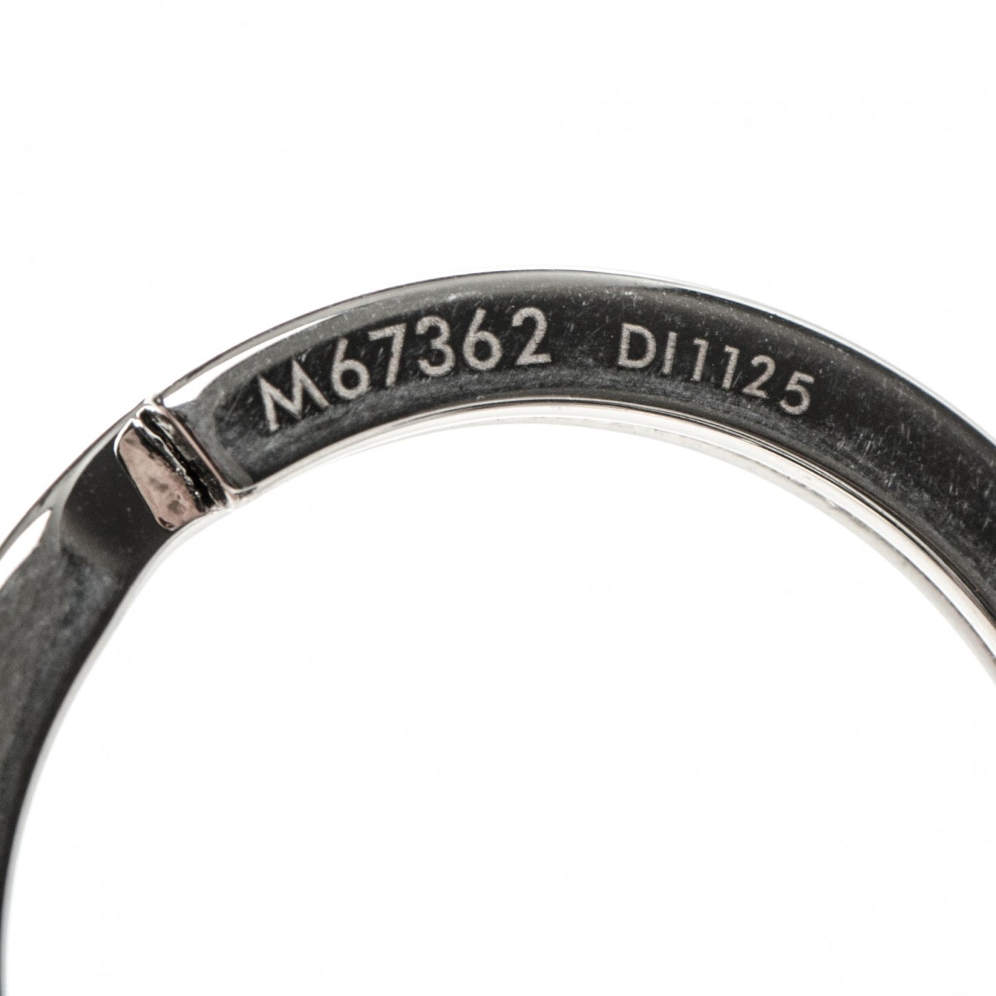 LV Cut Circle Key Holder Silver