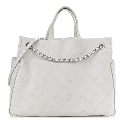 Chanel Grained Calfskin CC Pocket Tote White 1 of 14