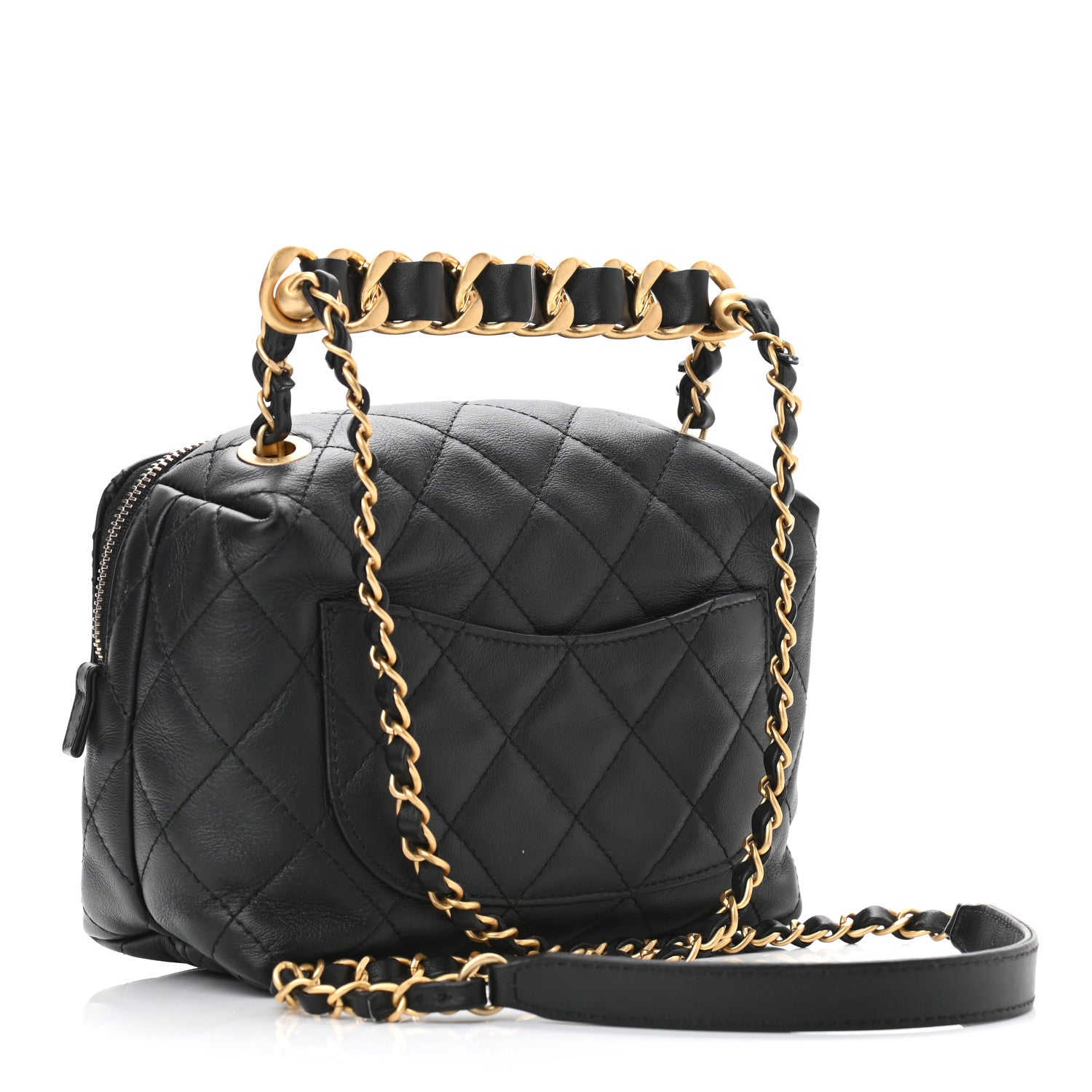 Chanel Calfskin Quilted Mini Bowling Bag Black 3 of 11